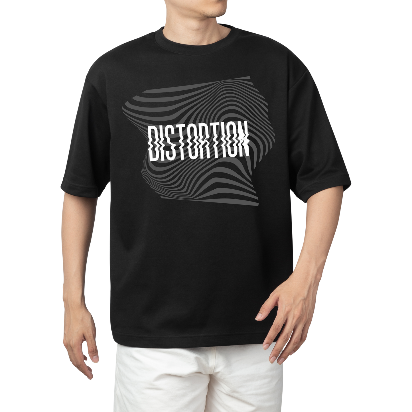 Distortion Wave Graphic T-Shirt