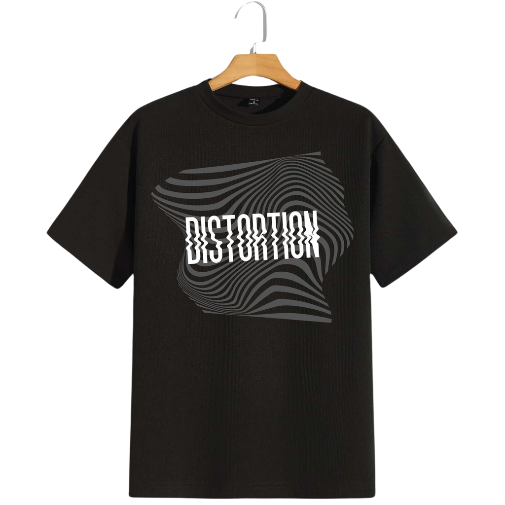 Distortion Wave Graphic T-Shirt