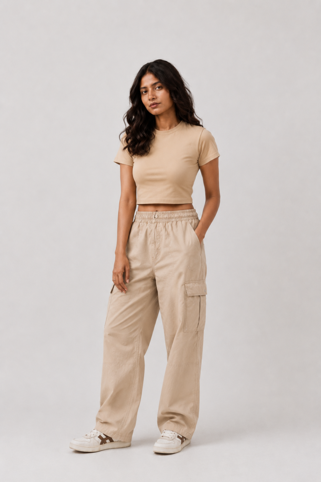 light brown crop tees