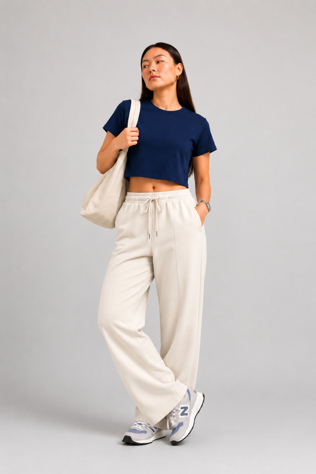 navy crop tees