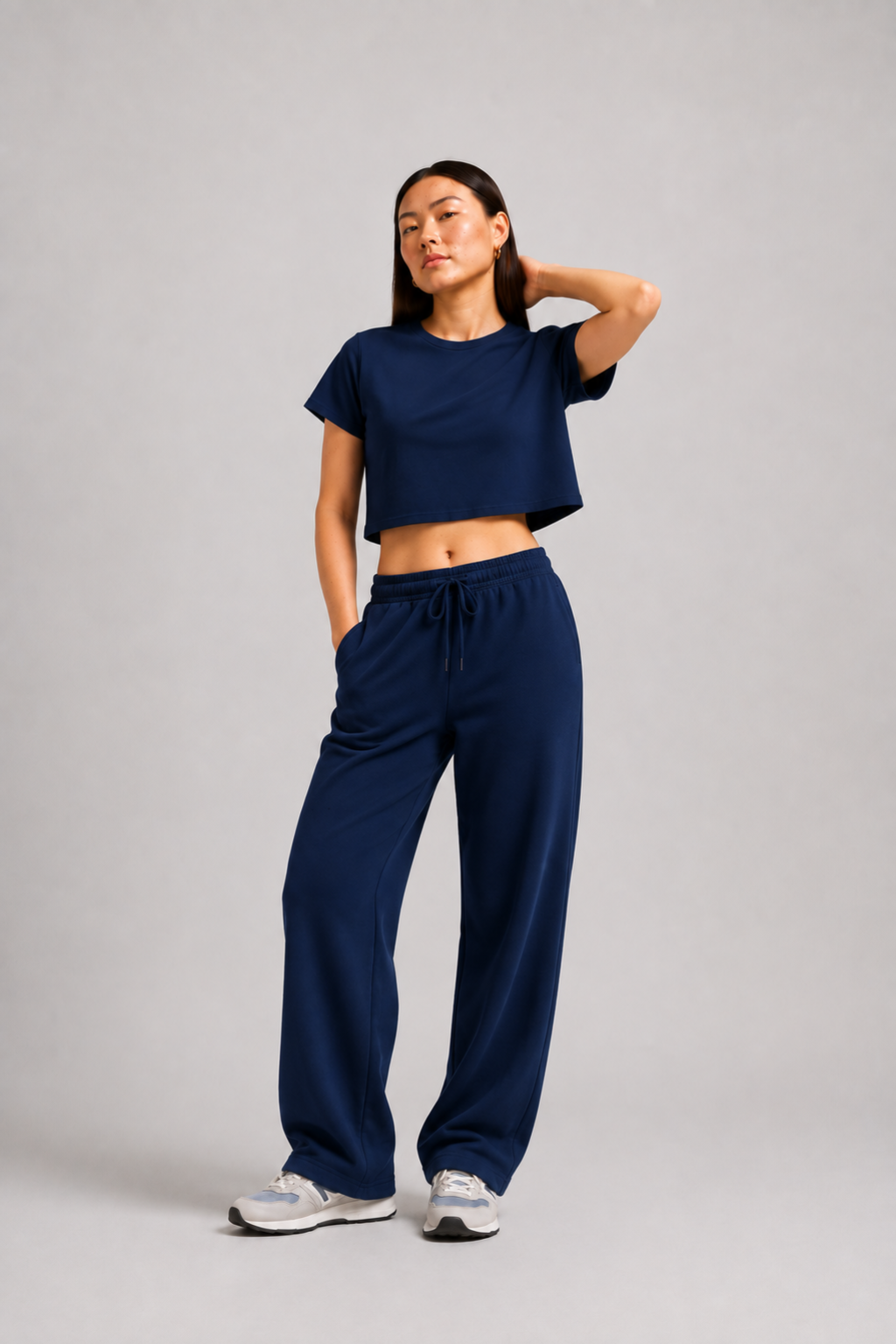 navy crop tees