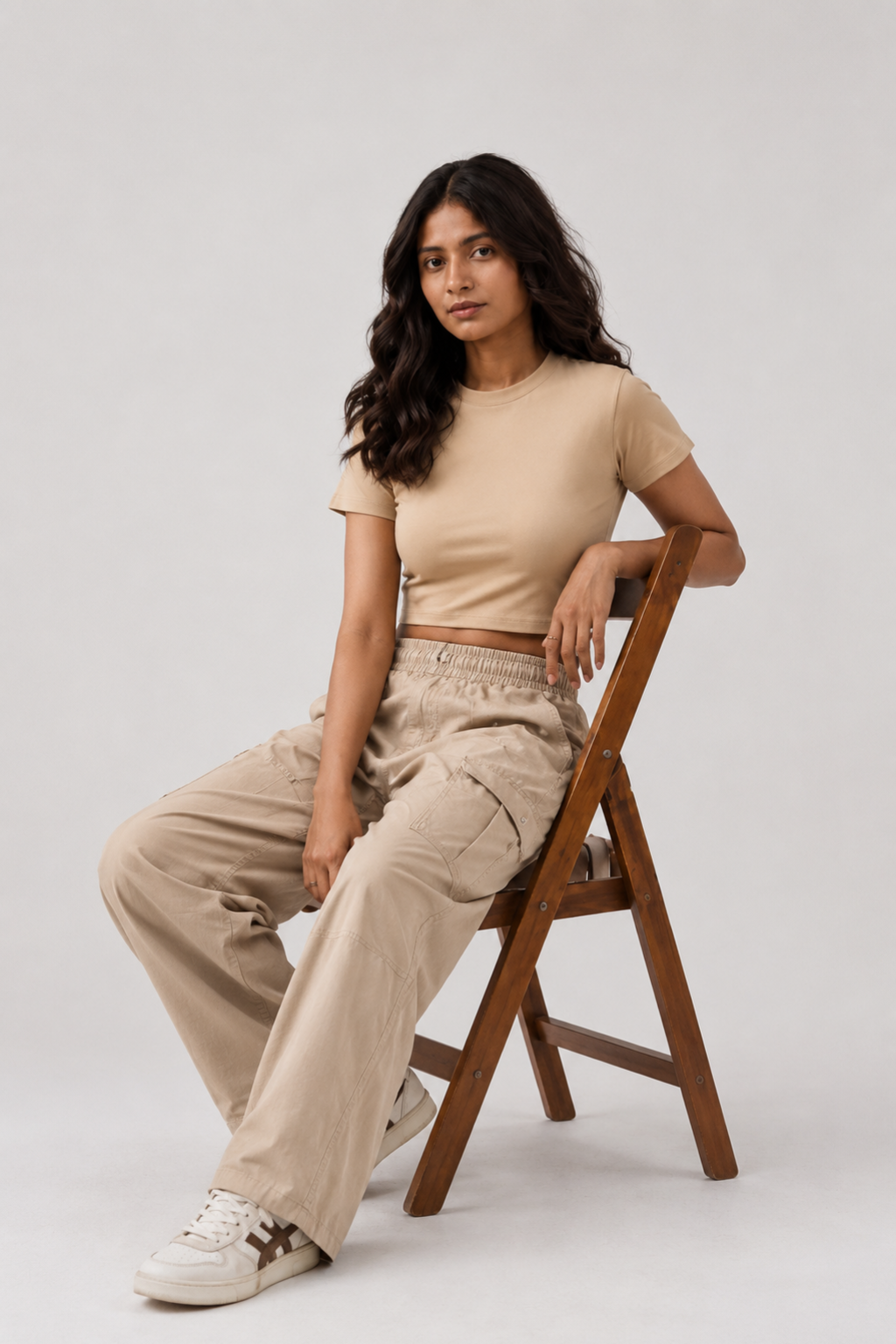 light brown crop tees