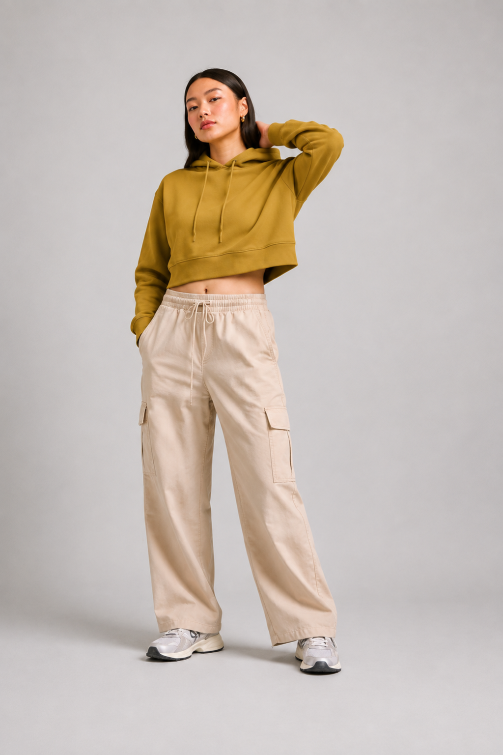 mustard crop hoodie
