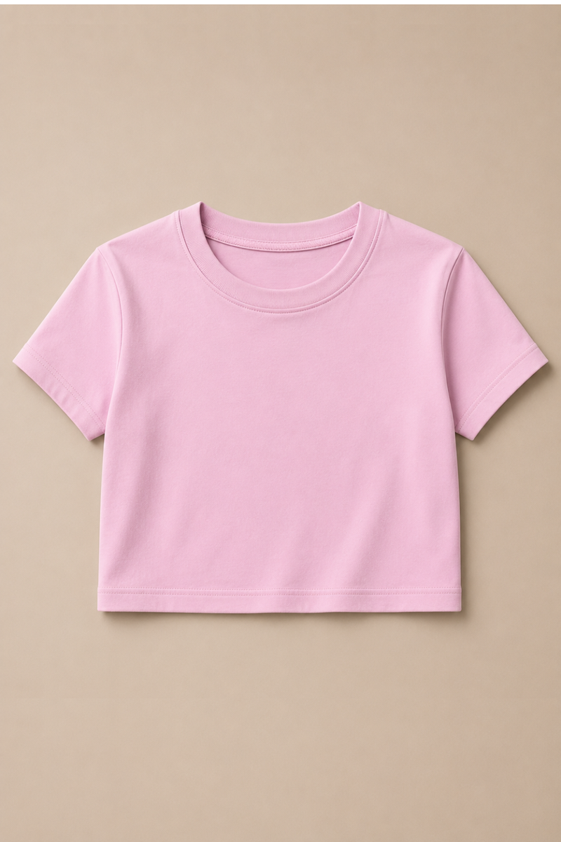 light pink crop tees