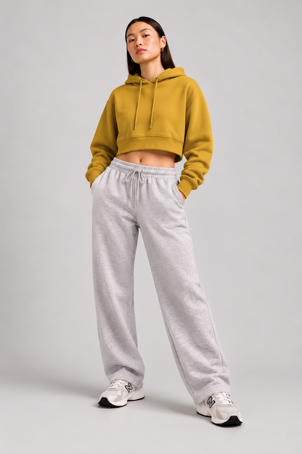 mustard crop hoodie