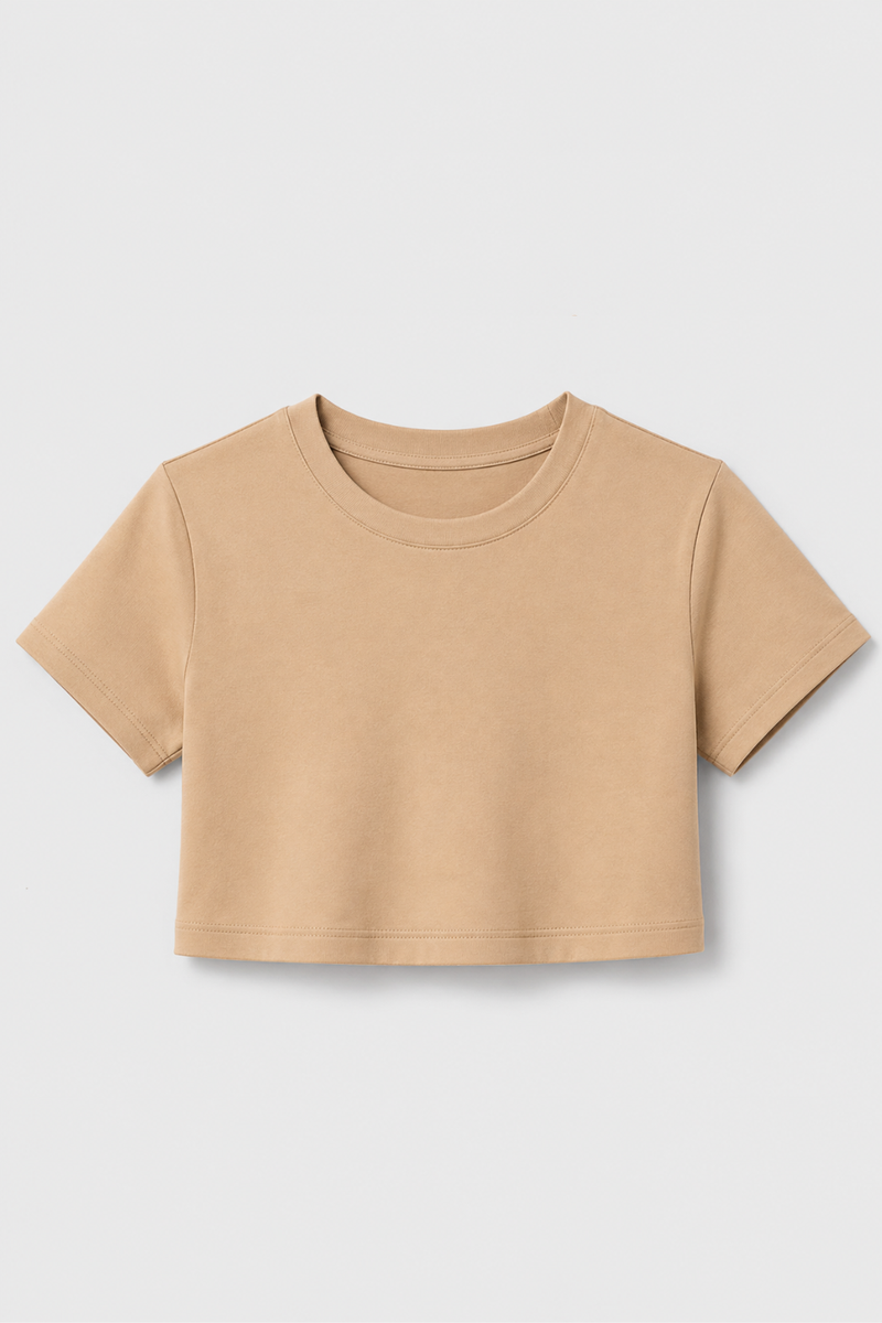 light brown crop tees