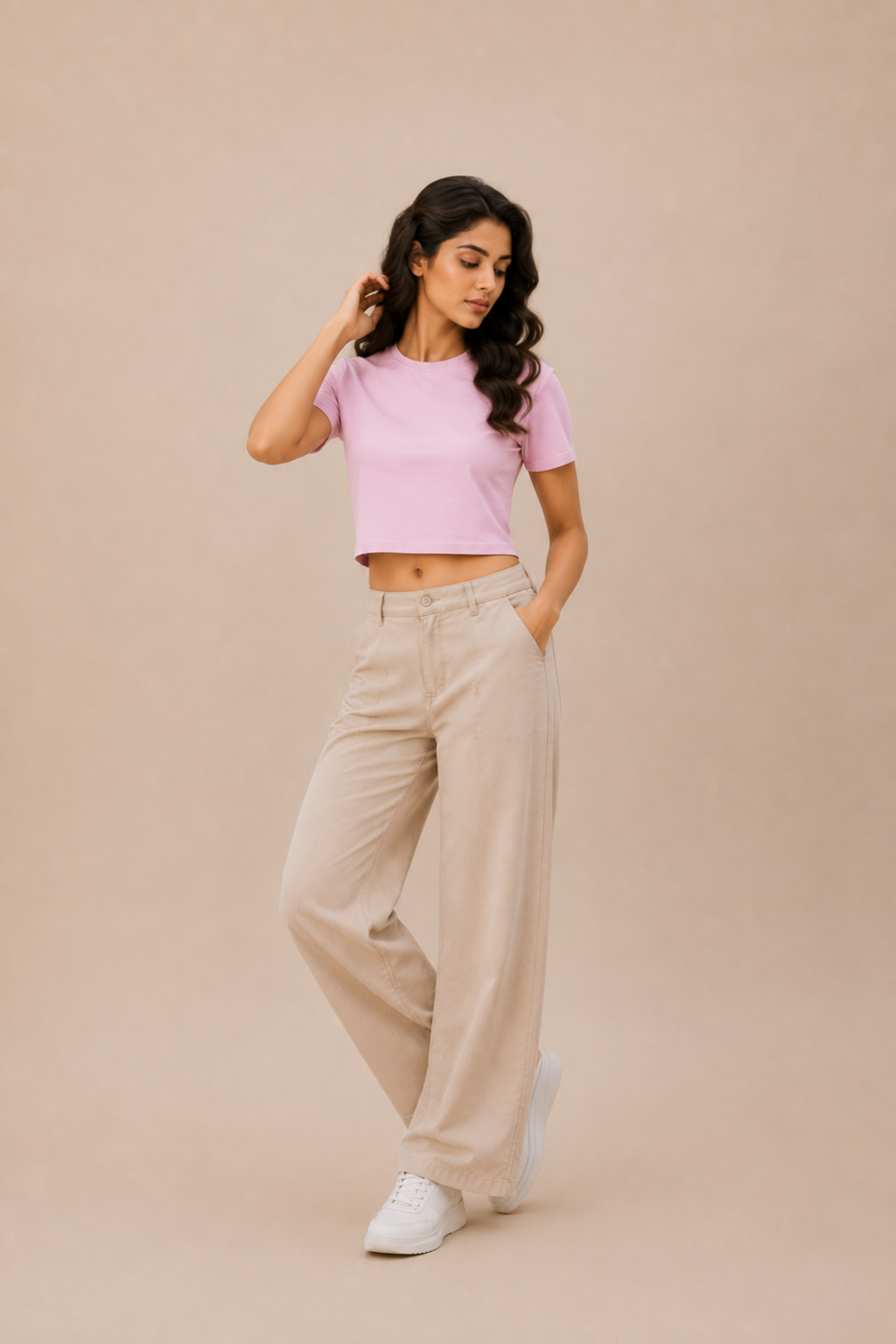 light pink crop tees