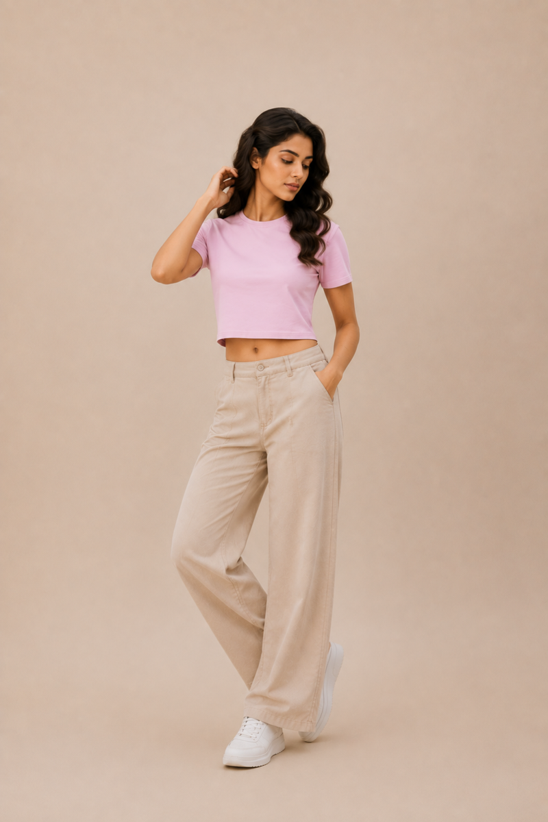 light pink crop tees