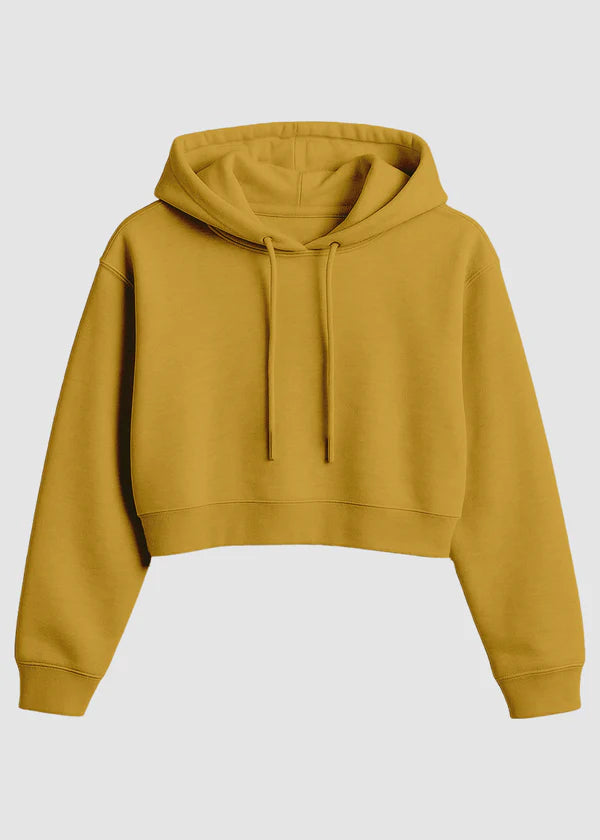 yellow cropped hoodie